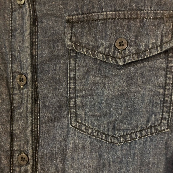 Denim indigo blue Ci Sono Brand Women’s Shirt stonewashed warm lining on button - Picture 5 of 12